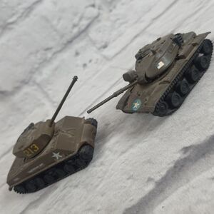 Vtg Lot Of 2 Playart Sherman Zylmex M60 Armored Military Vehicle Tank Hong Kong